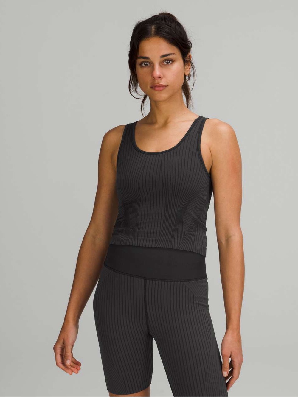 Lululemon Ebb to Street Cropped Tank Top
Rib Map Black / Graphite Grey
